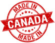 made in Canada red round vintage stamp