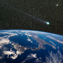 Comet Lovejoy Over Italy From Space.