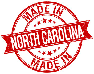 made in north carolina red round vintage stamp