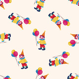 Fototapeta Mapy - circus clown , cartoon seamless pattern background