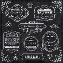 Wall Mural - chalkboard labels and decorative elements