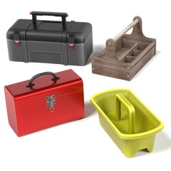 3d render of tool boxes