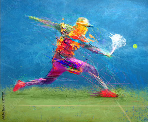 Naklejka na szybę Abstract tennis player