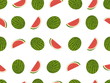Watermelon seamless tasty vector pattern on nice background