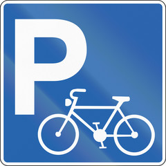 Wall Mural - Road sign in Iceland - Parking for bicycles