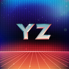 Poster - 80s Retro Futuristic Font from Y to Z