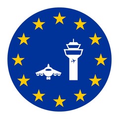 Canvas Print - Aéroport dans un drapeau européen