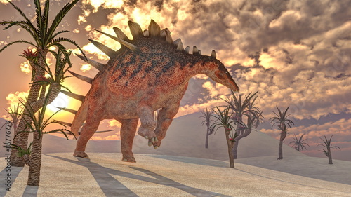 Nowoczesny obraz na płótnie Kentrosaurus dinosaur - 3D render