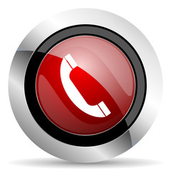 Poster - phone red glossy web icon