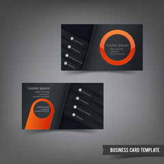 Poster - business card template set 029 orange and dark layer overlab ele