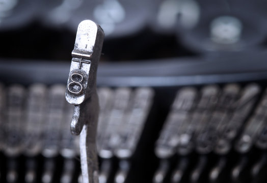 8 hammer - old manual typewriter - cold blue filter