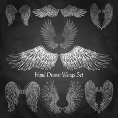 Canvas Print - Wings Chalkboard Set