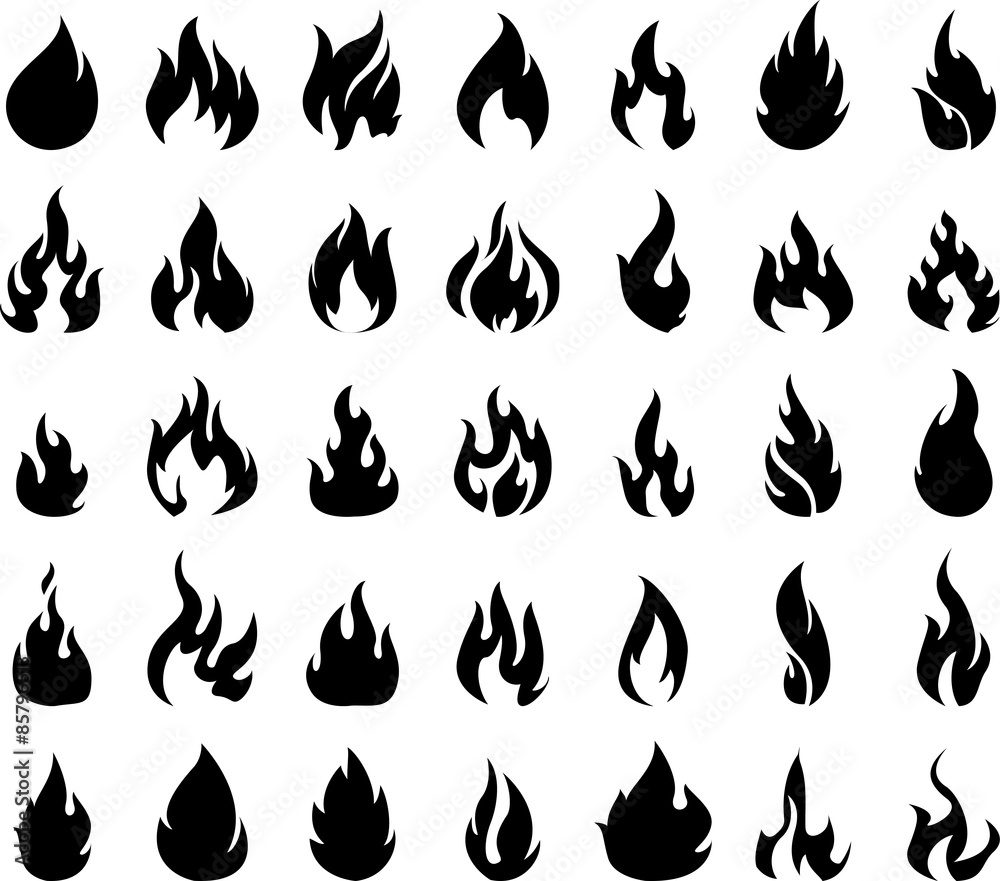 collections of fire symbol for you design - obrazy, fototapety, plakaty 
