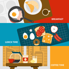 Sticker - Breakfast banners set 