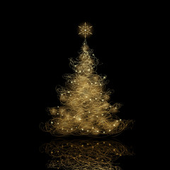 christmas tree, vector eps9. background color can be changed without loosing the glow effect