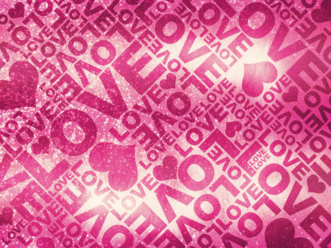 Love glitter Valentine's day typographic texture