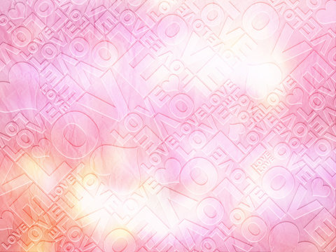 Love delicate Valentine's day typographic texture