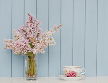 Bunch Of Lilac And Teacup