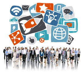 Wall Mural - Media Social Media Social Network Internet Technology Online Con