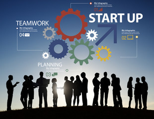 Poster - Startup New Business Plan Strategy Teamwork Concept