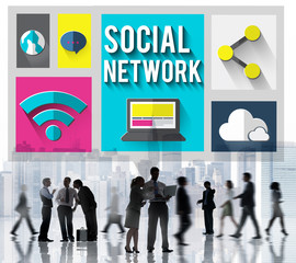 Sticker - Social Network Global Communications Networking Concept