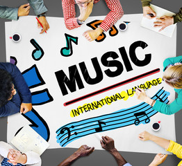Sticker - Music Notes Song Entertainment Media Concept