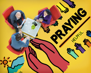 Wall Mural - Pray Praying Hope Help Spirituality Religion Concept