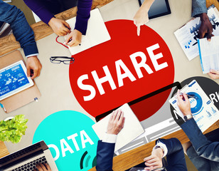 Poster - Share Data Network Sharing Social Network Connection Concept