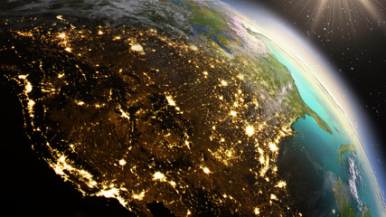 planet earth north america zone using satellite imagery nasa