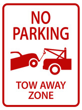 Red Tow Away Sign For Street