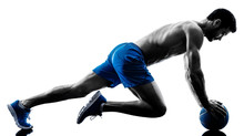 Man Exercising Fitness Plank Position Exercises Silhouette