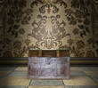 Locked Treasure Chest in a Damask Room