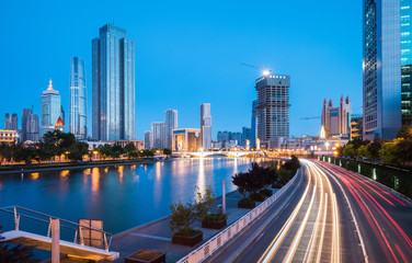 Poster - tianjin cityscape at night