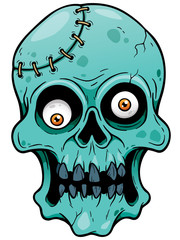 Wall Mural - Vector illustration of Cartoon zombie face