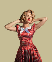 Beautiful young retro pinup woman