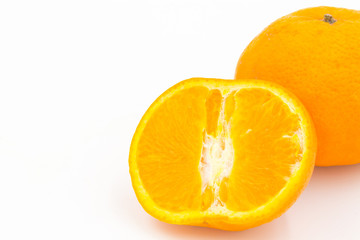 Orange fruit on white background