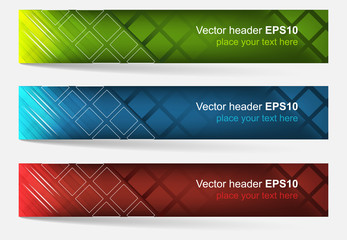 Wall Mural - Web header, set of colorful vector banner