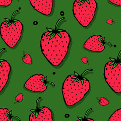Poster - Strawberry seamless pattern for your design