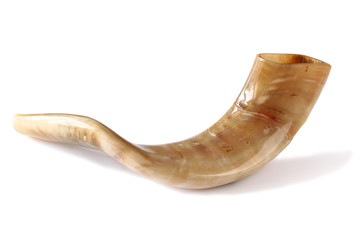 Wall Mural - shofar (horn) isolated on white. jewish traditional symbol