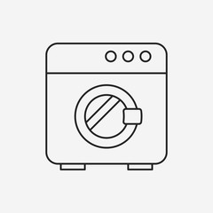 Sticker - washing machine line icon