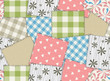 Seamless background pattern from scraps of fabric