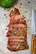 © zoryanchik - flank steak  with chimichurri sauce.