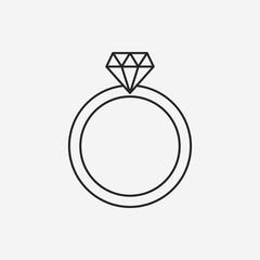 Sticker - diamond ring line icon