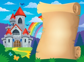 Wall Mural - Parchment and fairy tale castle