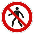 Verbotszeichen Fußgänger verboten nach DIN 7010 und ASR 1.3 P004