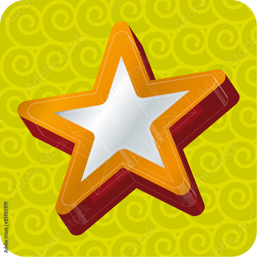 Golden star (vector).