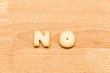 © leungchopan - Word no biscuit over the wooden background