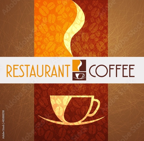 Naklejka dekoracyjna Logo Menu Restaurant Coffee