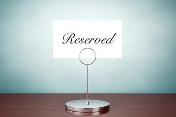 Aufkleber - Old Style Photo. Note Paper Card Holder with Reserved Sign