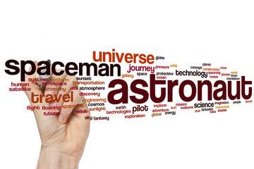 Wall Mural - astronaut word cloud